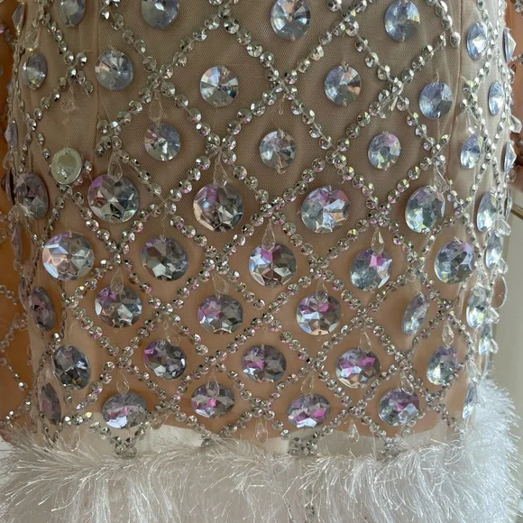 ASOS Luxe 2 Piece Dress Gem Grid embellished Size 6 - Picture 3 of 5